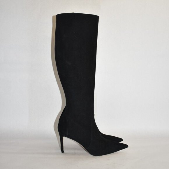 $850 Stuart Weitzman Stuart 85 Knee High Pointed Toe Zip Boot SUEDE 7 (PA19) - Picture 2 of 8